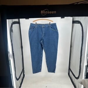 Vintage Riders by Lee Classic High-Rise Blue Tapered Denim Mom Jeans 22W